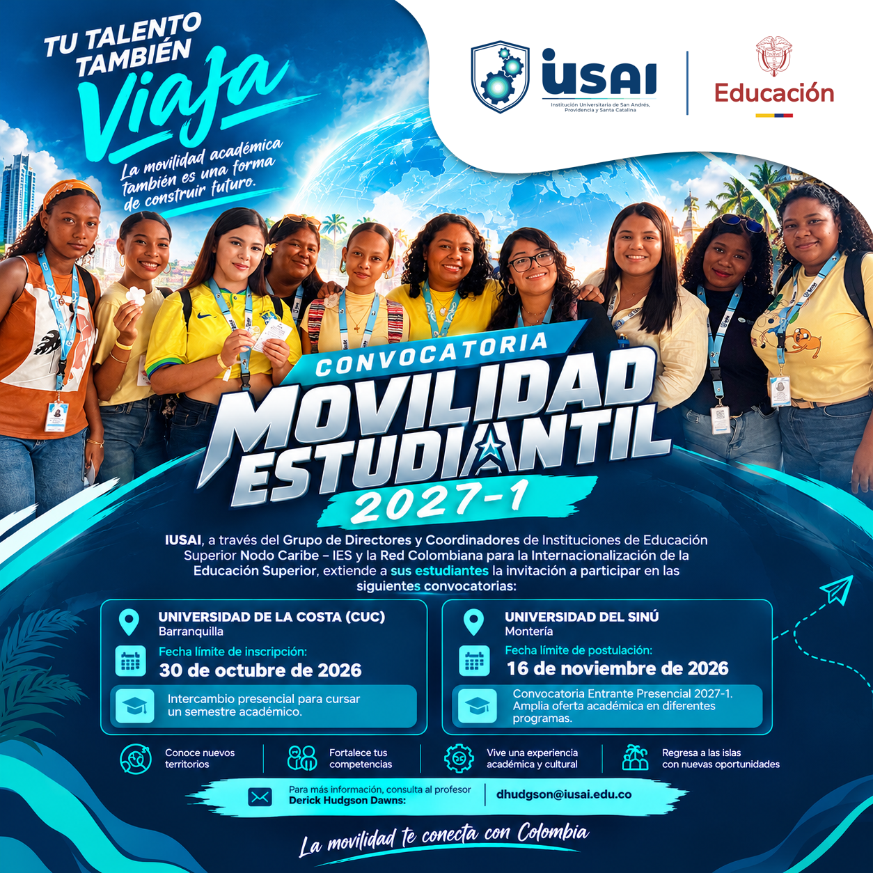 IUSAI RECIBE NUEVAS OPORTUNIDADES DE MOVILIDAD ACADÉMICA PARA SUS ESTUDIANTES A TRAVÉS DE REDES DE EDUCACIÓN SUPERIOR